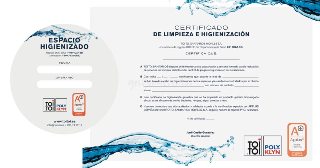 Certificado higienización